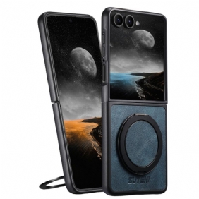 Kuori Samsung Galaxy Z Flip 7 Magsafe-yhteensopiva Nahkakuvioinen Suteni-sormuspidike Suojakuori