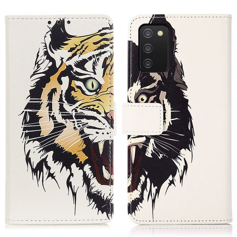 Flip Case Samsung Galaxy A03s Kova Tiikeri