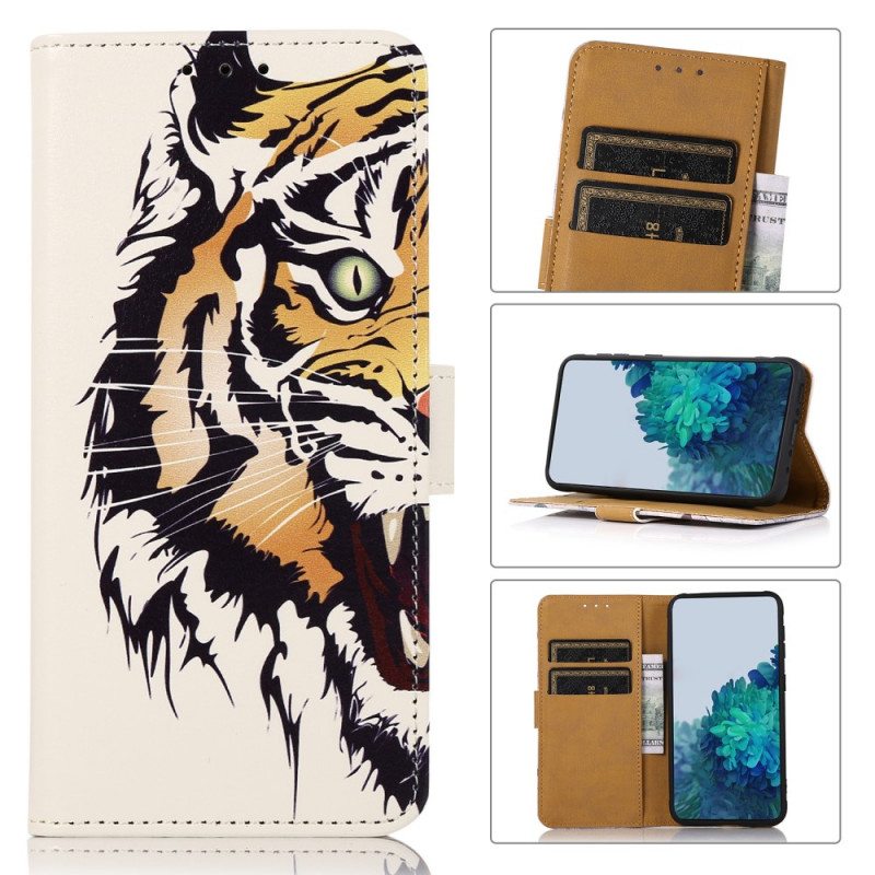 Flip Case Samsung Galaxy A03s Kova Tiikeri