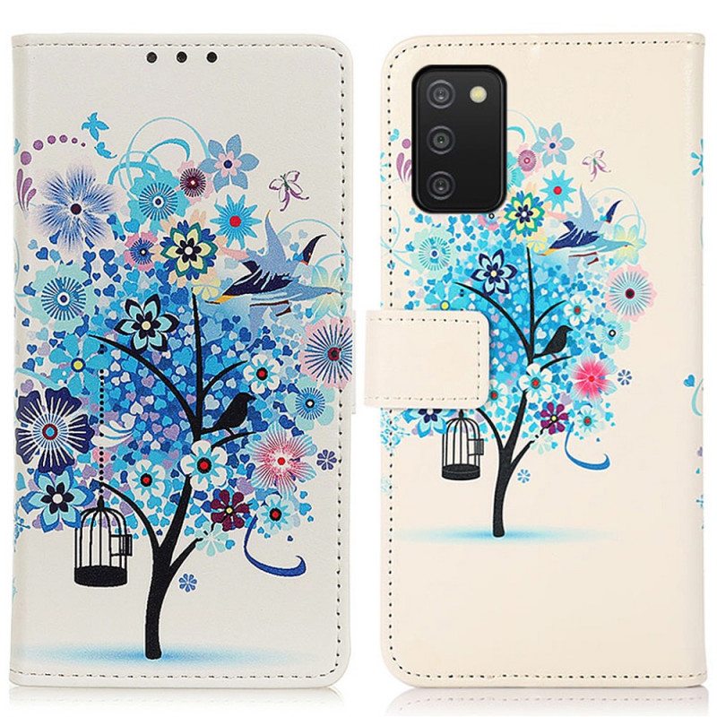 Flip Case Samsung Galaxy A03s Kukkiva Puu