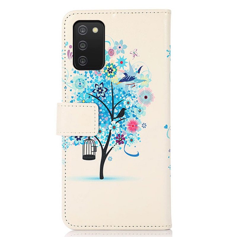 Flip Case Samsung Galaxy A03s Kukkiva Puu