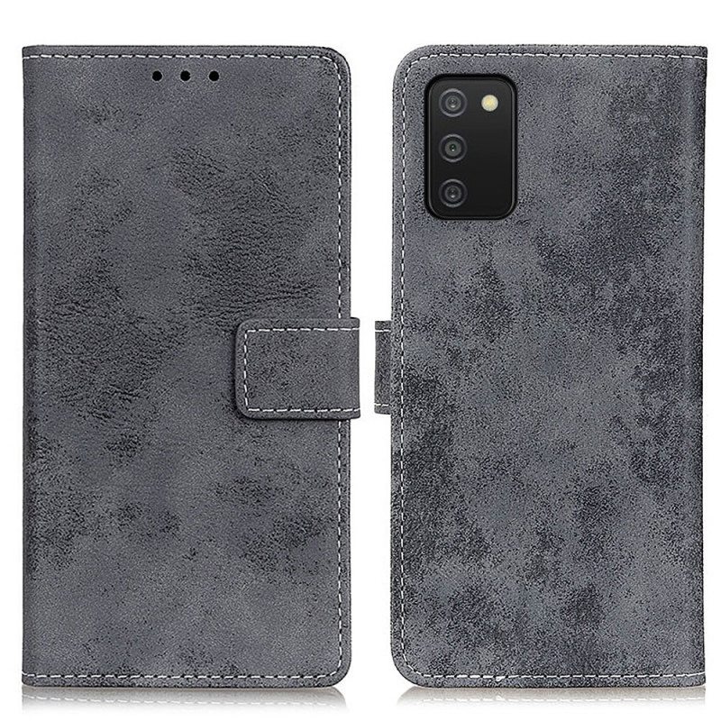 Flip Case Samsung Galaxy A03s Vintage Keinonahkaa