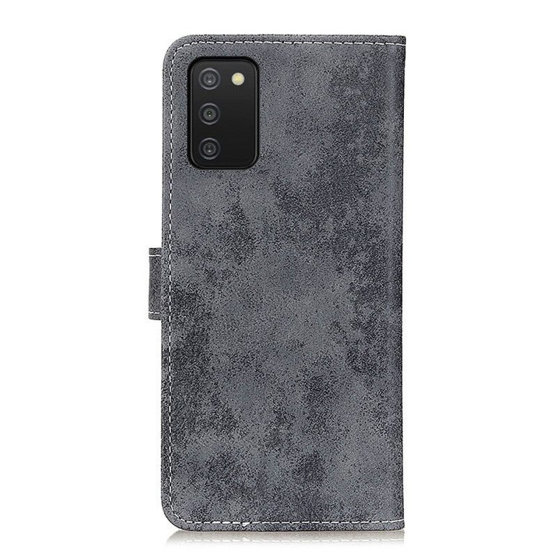 Flip Case Samsung Galaxy A03s Vintage Keinonahkaa