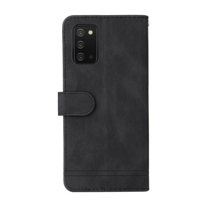 Kotelot Samsung Galaxy A03s Keinonahkainen Niitti Ja Hihna