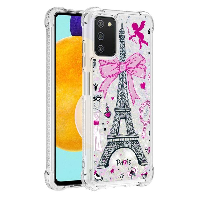 Kuori Samsung Galaxy A03s Eiffel-tornin Paljetteja