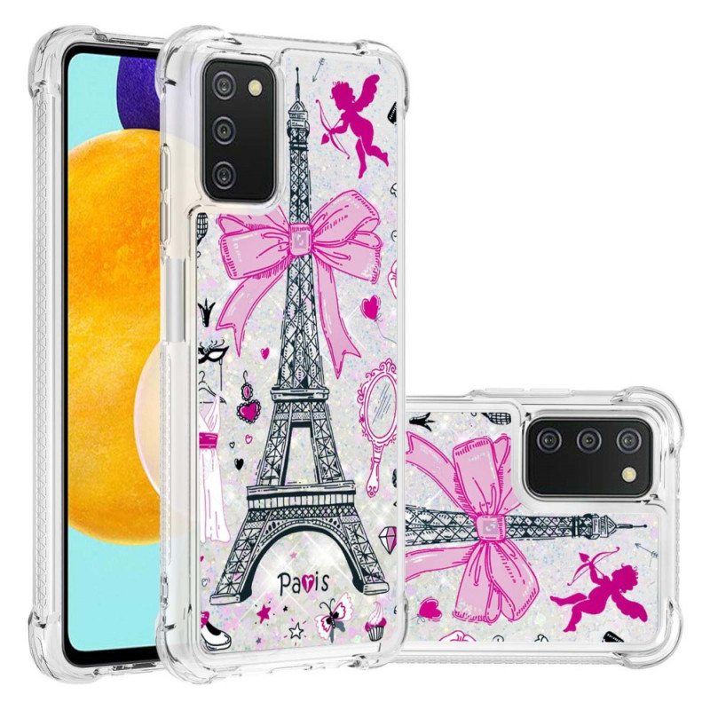 Kuori Samsung Galaxy A03s Eiffel-tornin Paljetteja