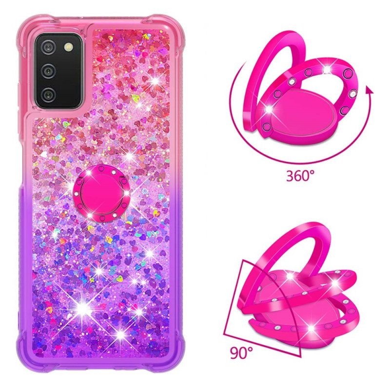 Kuori Samsung Galaxy A03s Glitter Ring-kiinnike
