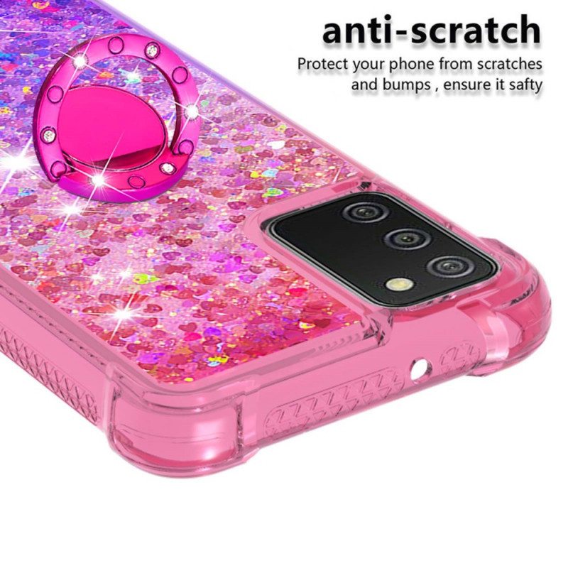 Kuori Samsung Galaxy A03s Glitter Ring-kiinnike
