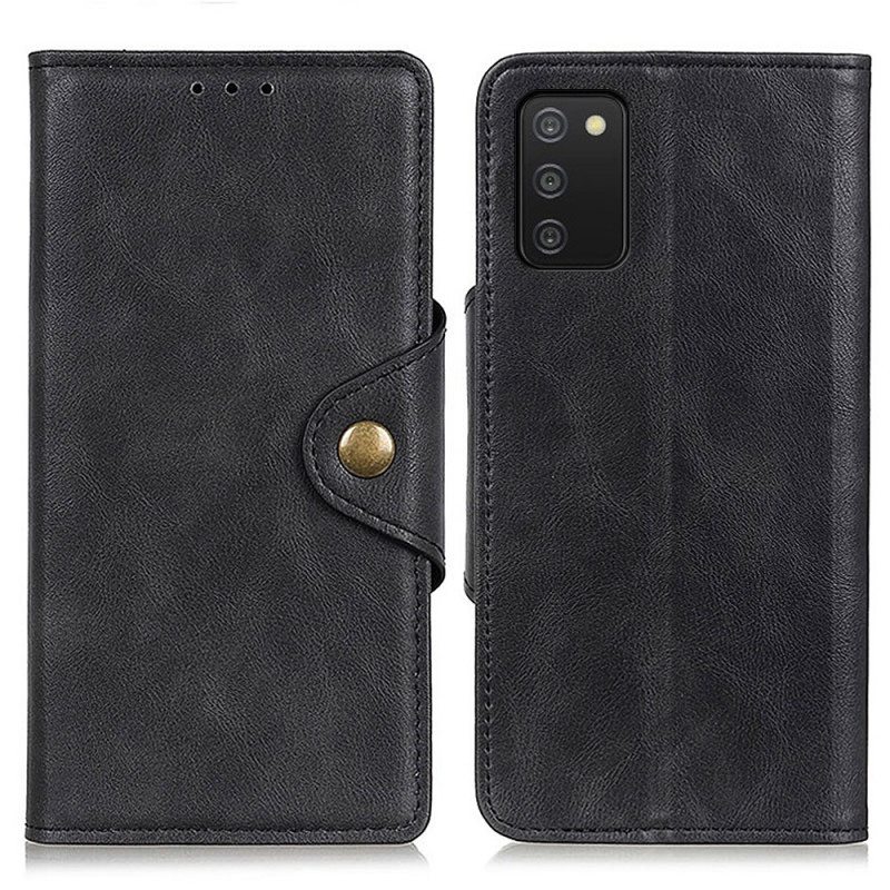 Nahkakotelo Samsung Galaxy A03s Keinonahkainen Nappi