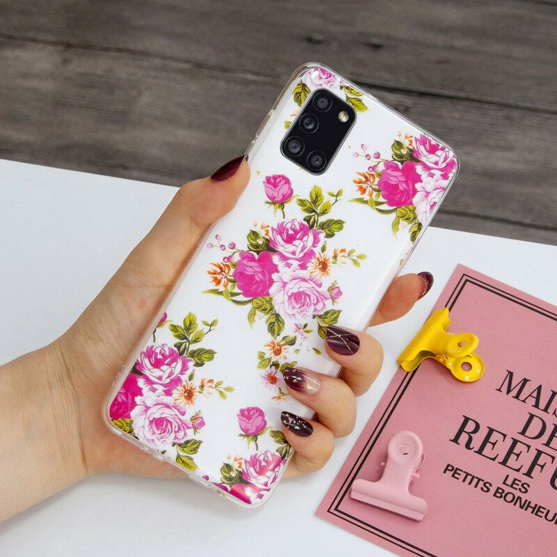 Case Samsung Galaxy A31 Fluoresoivat Liberty Flowers