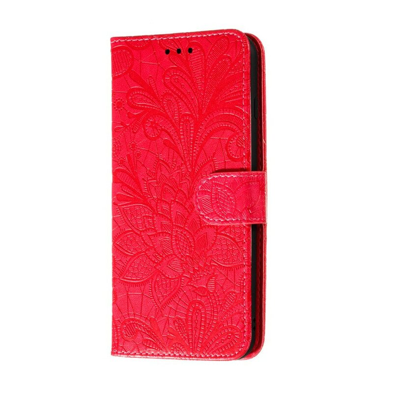 Nahkakotelo Samsung Galaxy A31 Suojaketju Kuori Hihna Tribal Flowers
