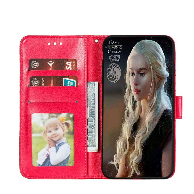 Nahkakotelo Samsung Galaxy A31 Suojaketju Kuori Hihna Tribal Flowers