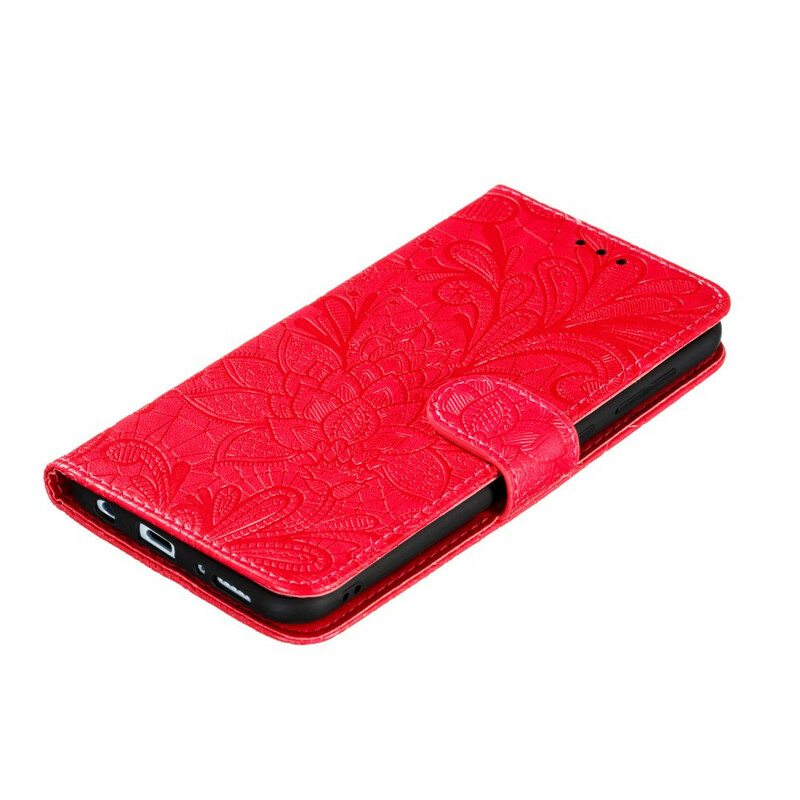 Nahkakotelo Samsung Galaxy A31 Suojaketju Kuori Hihna Tribal Flowers