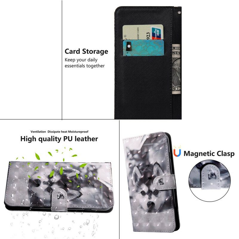 Flip Case Huawei P Smart 2021 Valopilkku Gustave-koira