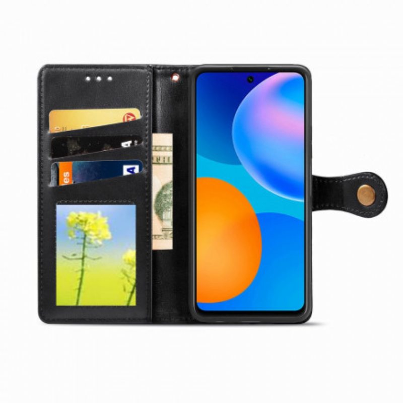 Kotelot Huawei P Smart 2021 Keinonahkaa Ja Vintage-lukko