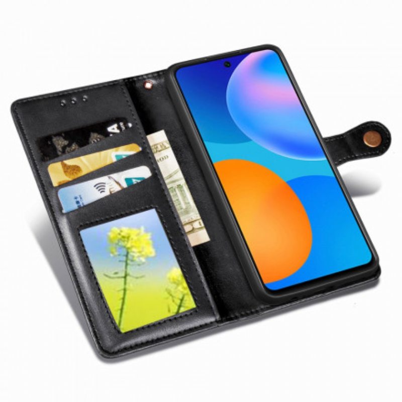 Kotelot Huawei P Smart 2021 Keinonahkaa Ja Vintage-lukko