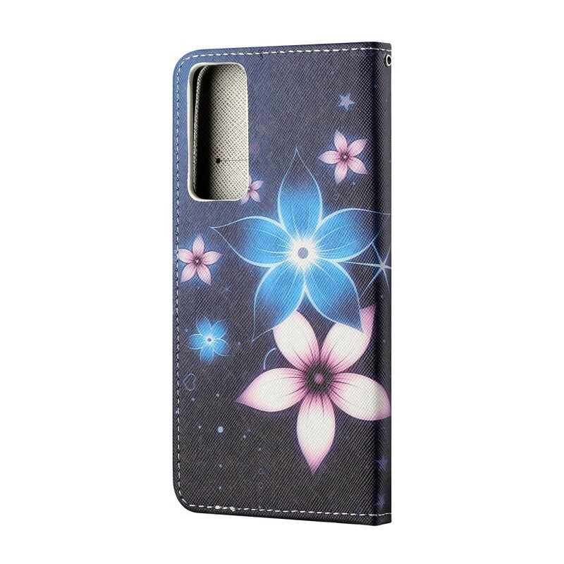 Kotelot Huawei P Smart 2021 Suojaketju Kuori Kuun Hihnan Kukat