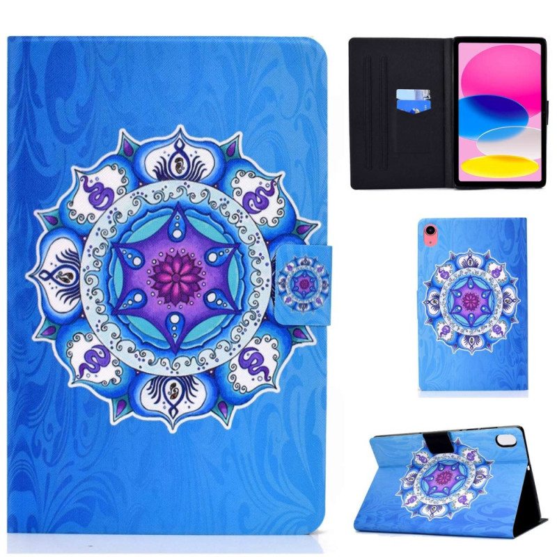 Kotelot iPad 10.9" (2022) Mandala Sinisellä Pohjalla