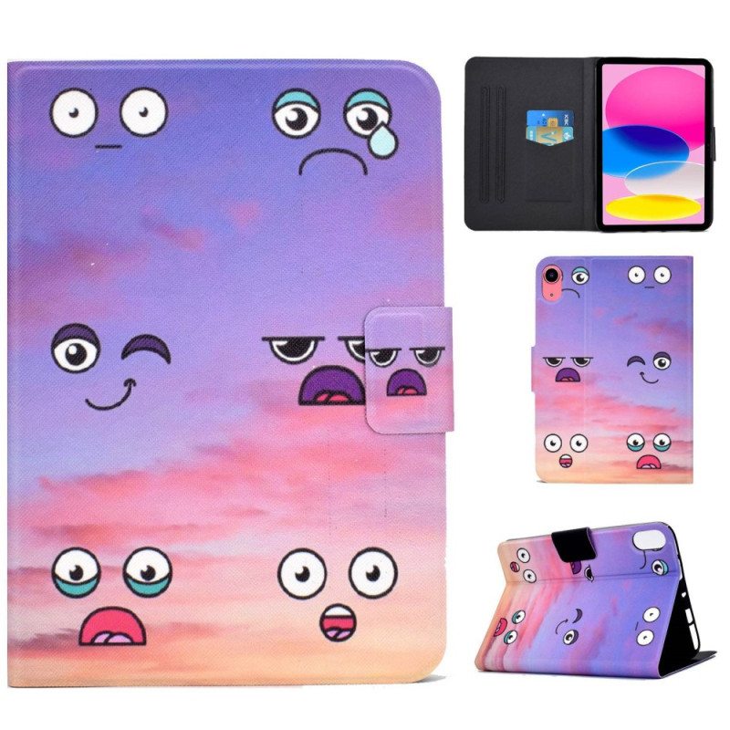 Nahkakotelo iPad 10.9" (2022) Hauskoja Kasvoja