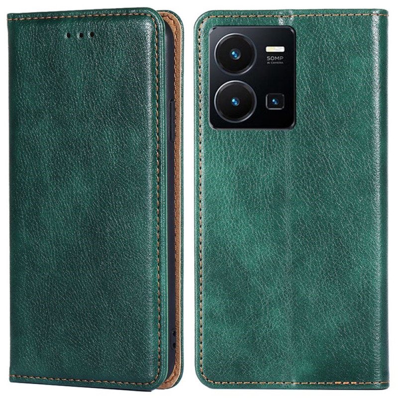 Puhelinkuoret Vivo Y22s Kotelot Flip Keinonahan Tikkaukset