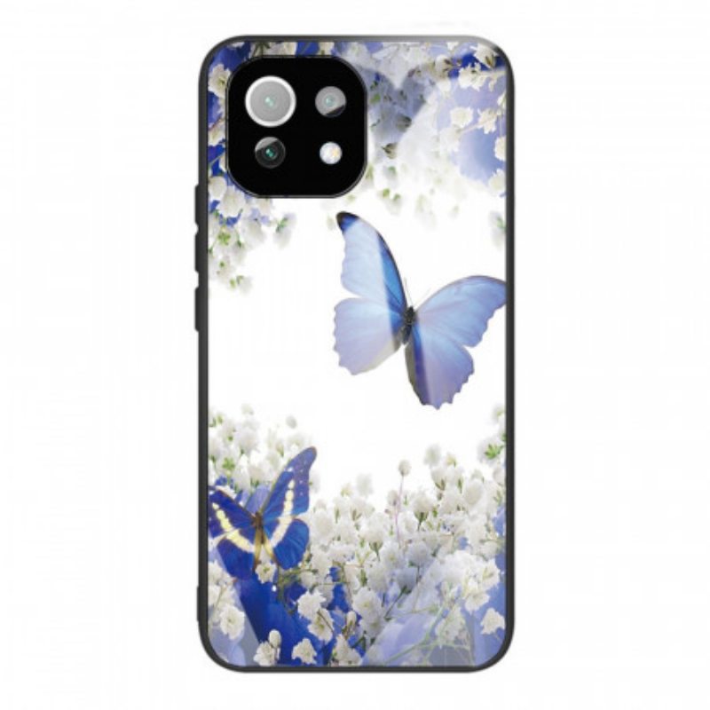 Case Xiaomi Mi 11 Lite 4G / 5G / 5G NE Blue Butterflies Karkaistu Lasi