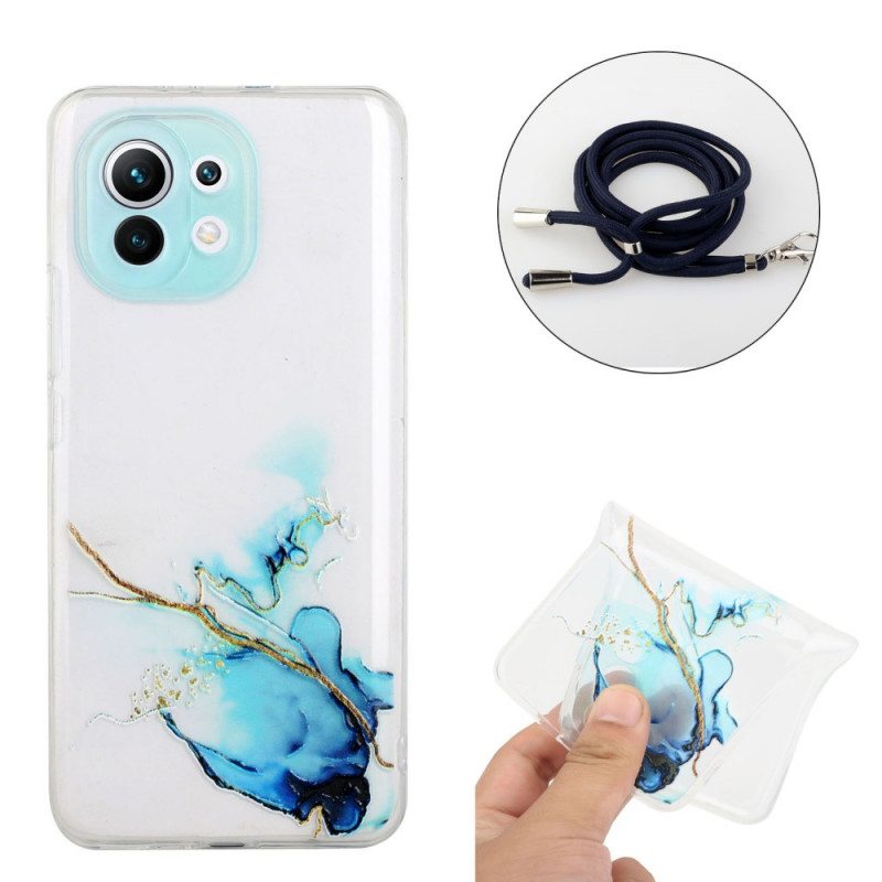 Case Xiaomi Mi 11 Lite 4G / 5G / 5G NE Kiristysnyörillä Marmorijohdolla