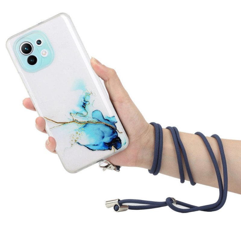 Case Xiaomi Mi 11 Lite 4G / 5G / 5G NE Kiristysnyörillä Marmorijohdolla