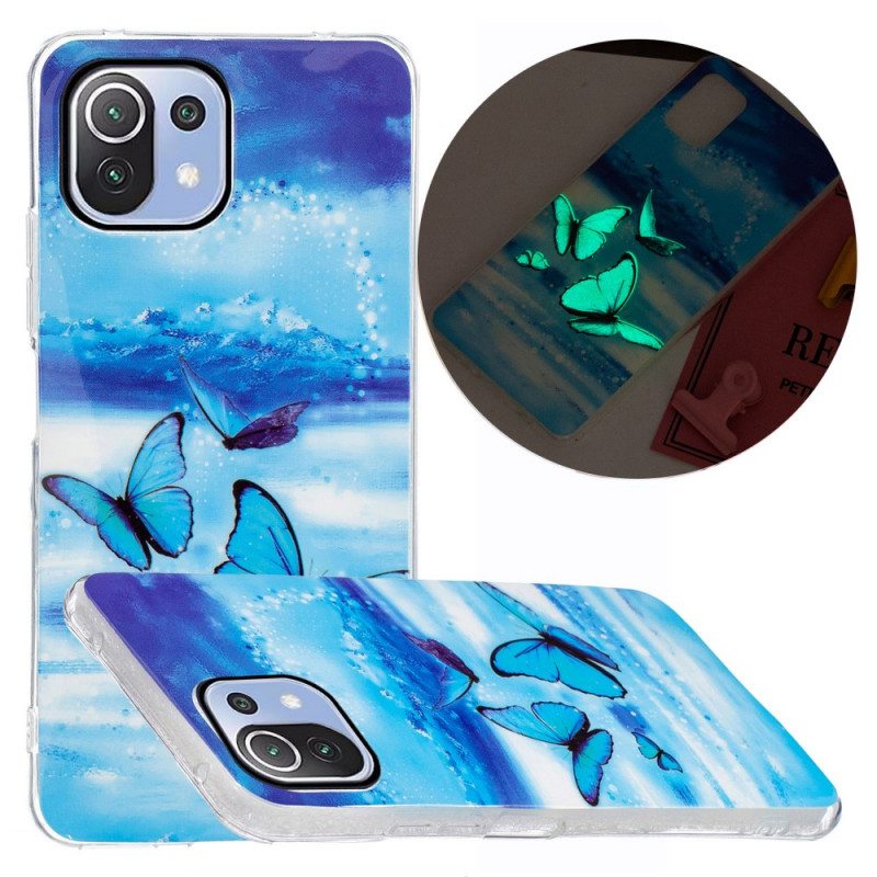Kuori Xiaomi Mi 11 Lite 4G / 5G / 5G NE Neon Butterflies -sarja