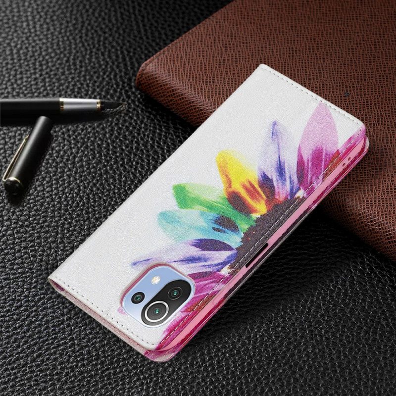 Puhelinkuoret Xiaomi Mi 11 Lite 4G / 5G / 5G NE Kotelot Flip Akvarelli Kukka