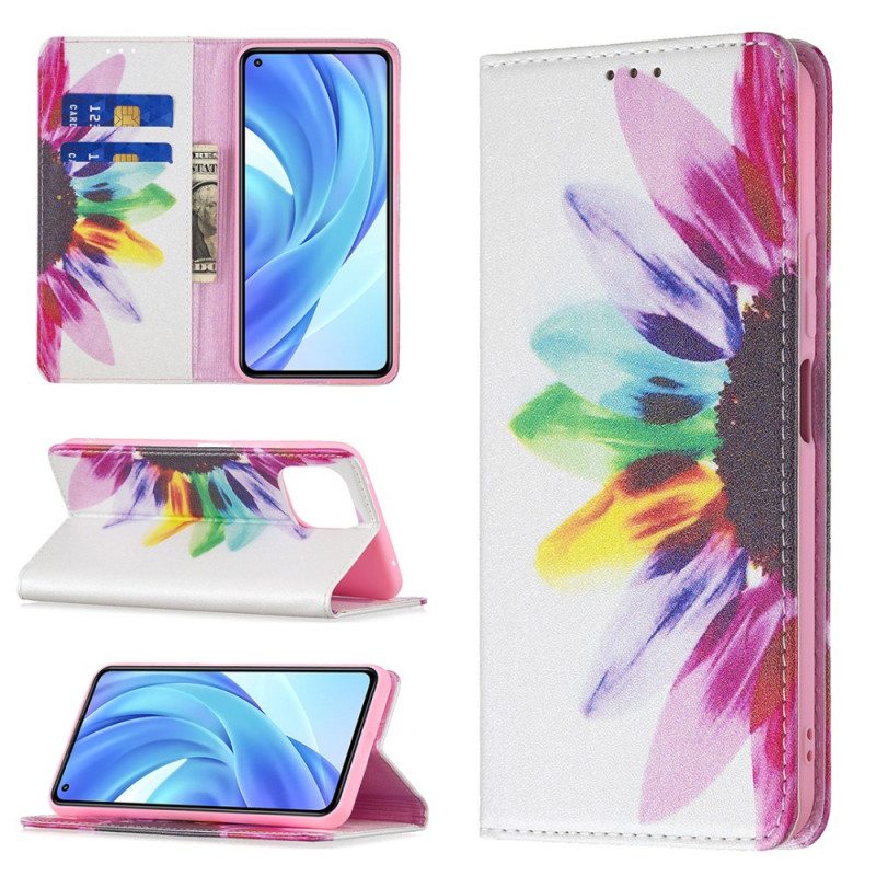 Puhelinkuoret Xiaomi Mi 11 Lite 4G / 5G / 5G NE Kotelot Flip Akvarelli Kukka