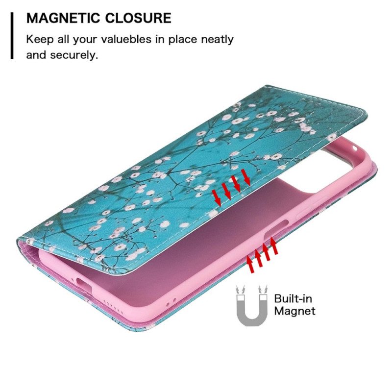 Puhelinkuoret Xiaomi Mi 11 Lite 4G / 5G / 5G NE Kotelot Flip Kukkivat Oksat