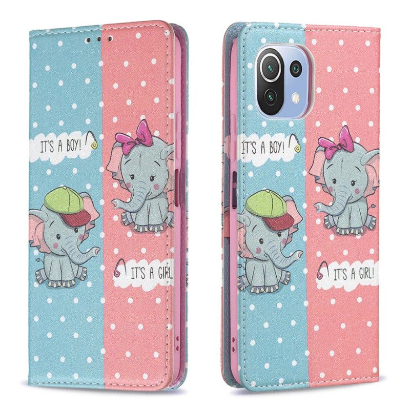 Puhelinkuoret Xiaomi Mi 11 Lite 4G / 5G / 5G NE Kotelot Flip Vauvat Norsut