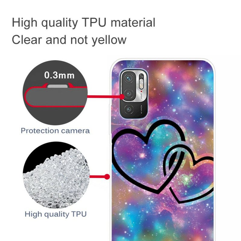 Case Poco M3 Pro 5G Ketjutetut Sydämet