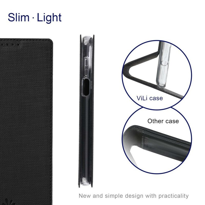 Puhelinkuoret Poco M3 Pro 5G Kotelot Flip Teksturoitu Vili Dmx