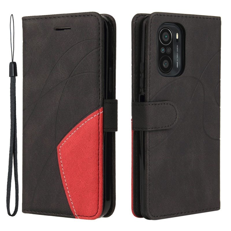 Flip Case Poco F3 Kaksisävyinen