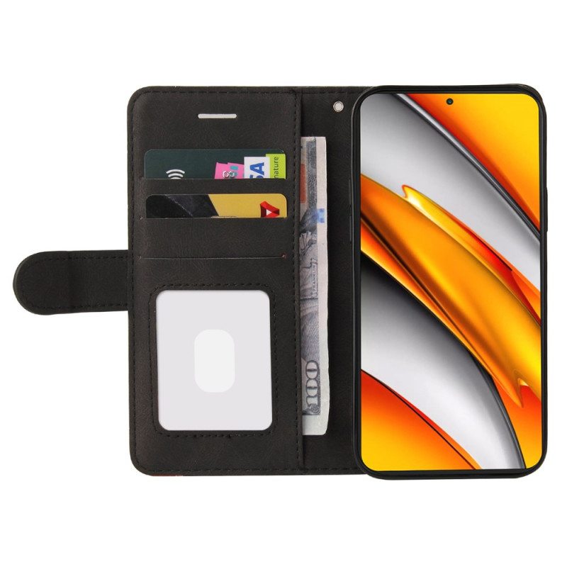 Flip Case Poco F3 Kaksisävyinen