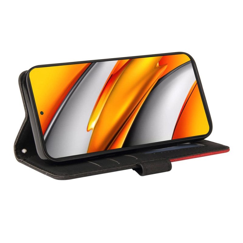 Flip Case Poco F3 Kaksisävyinen