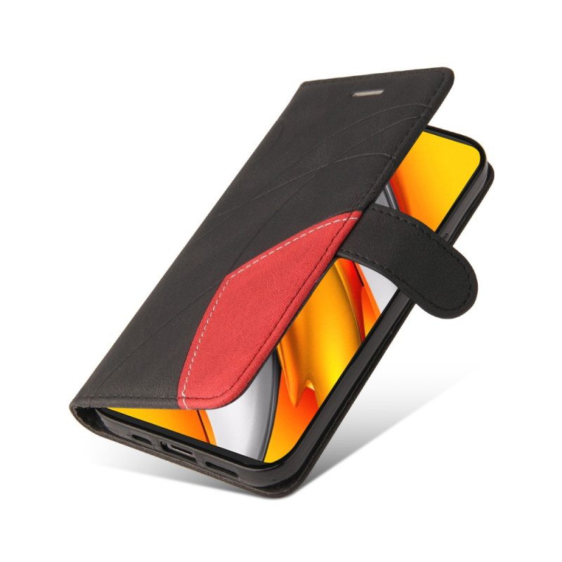 Flip Case Poco F3 Kaksisävyinen