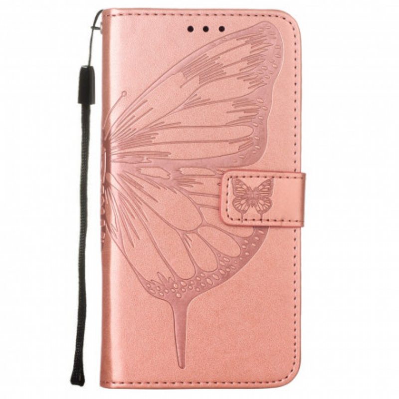 Kotelot Poco F3 Butterfly Design Kaulanauhalla