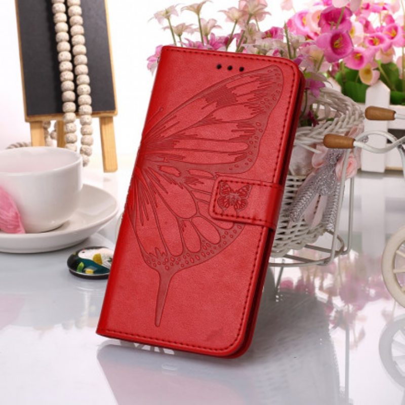 Kotelot Poco F3 Butterfly Design Kaulanauhalla