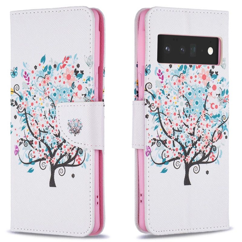 Flip Case Google Pixel 6 Pro Kukkiva Puu
