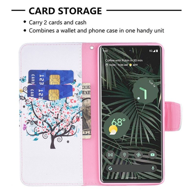 Flip Case Google Pixel 6 Pro Kukkiva Puu