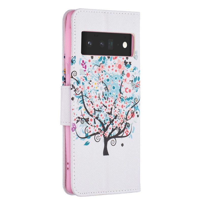Flip Case Google Pixel 6 Pro Kukkiva Puu