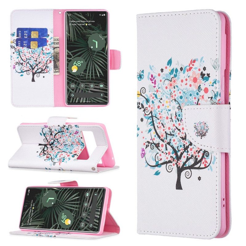 Flip Case Google Pixel 6 Pro Kukkiva Puu