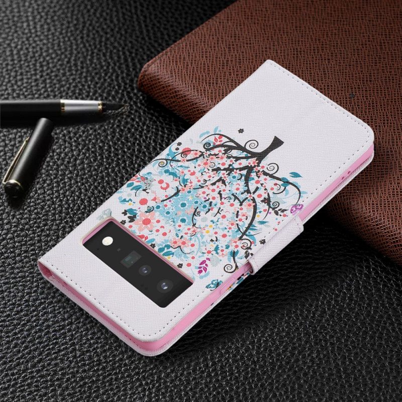 Flip Case Google Pixel 6 Pro Kukkiva Puu