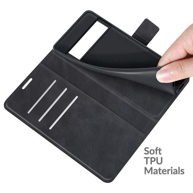Flip Case Google Pixel 6 Pro Ohut Extreme Leather -efekti