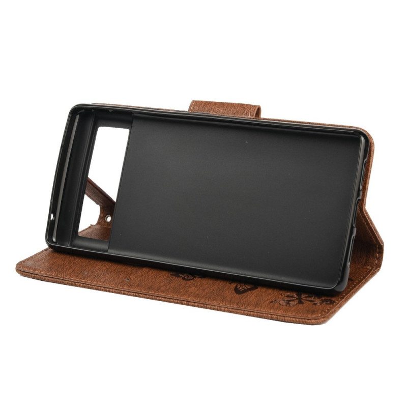 Flip Case Google Pixel 6 Pro Suojaketju Kuori Upeat Hihnaperhoset