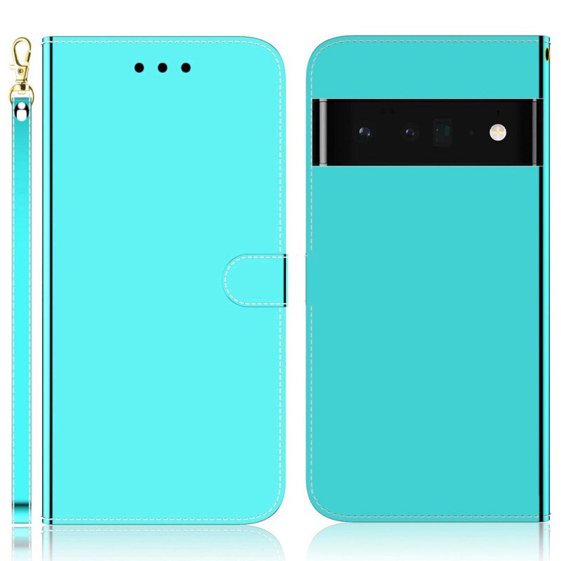 Kotelot Google Pixel 6 Pro Keinonahkainen Peilin Kansi