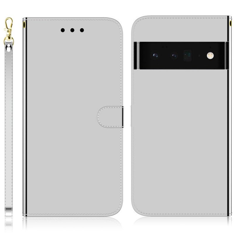 Kotelot Google Pixel 6 Pro Keinonahkainen Peilin Kansi
