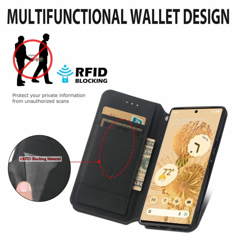 Puhelinkuoret Google Pixel 6 Pro Kotelot Flip Caseno Rfid -suunnittelu